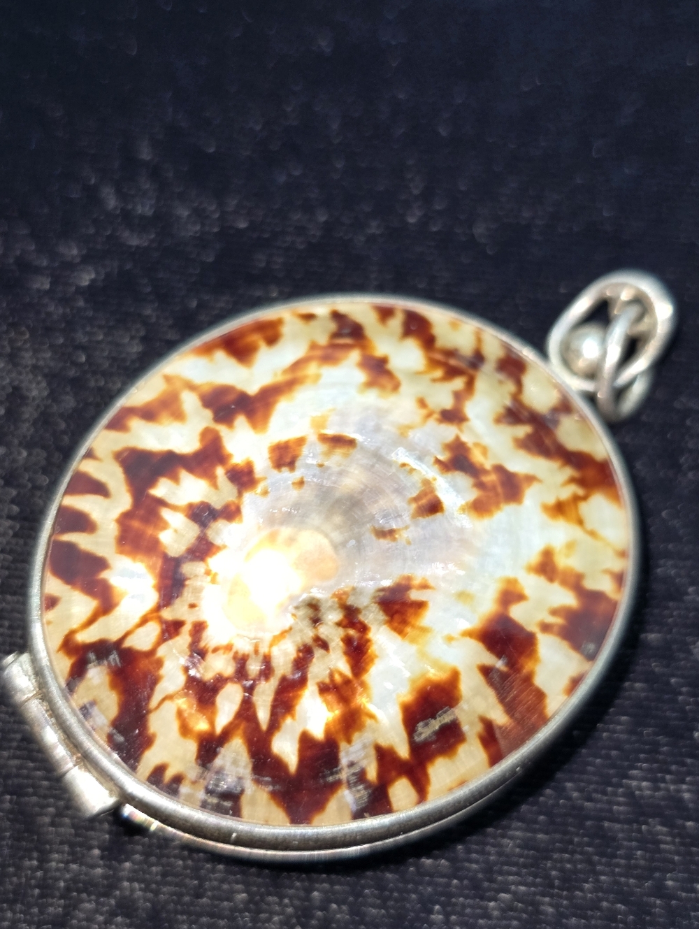 Sterling 925 Limpet Shell Locket Trinket Pendant Pill Box Vintage - Picture 9 of 11